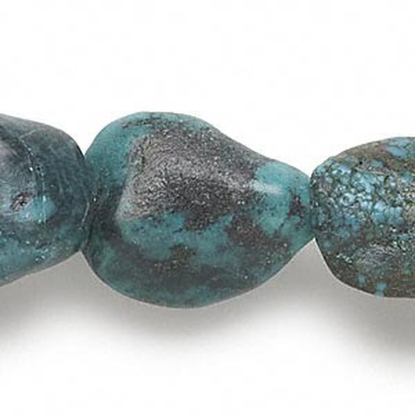 Turquoise 1pkg1, nugget bead 15 inch large image number 0