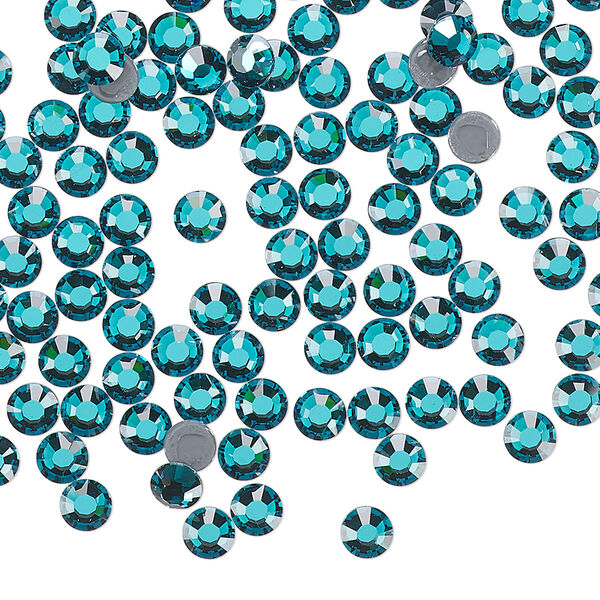 Flat back, Dance With Me™ crystal hotfix rhinestone, blue zircon, foil back, 3.8-4mm rose, SS16. Sold per pkg of 1,440 (10 gross). image number 0