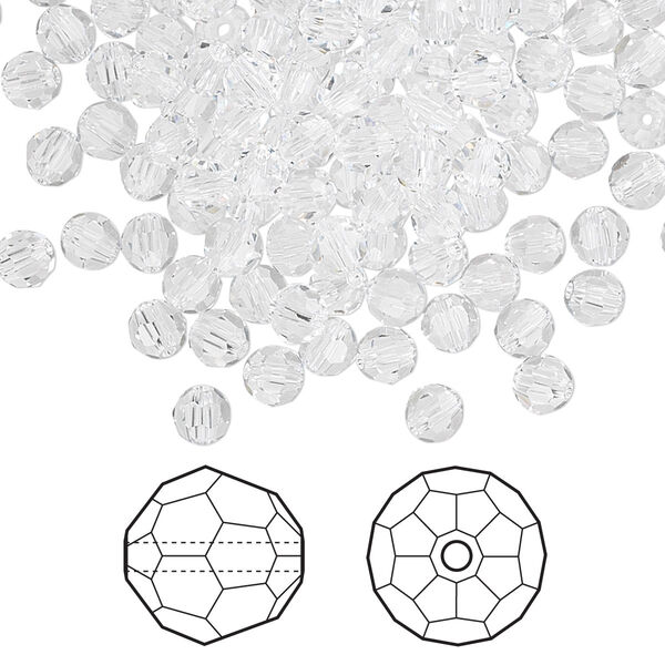 Bead 144pk crystal, Crystal Passions® 4mm round 5000 image number 0