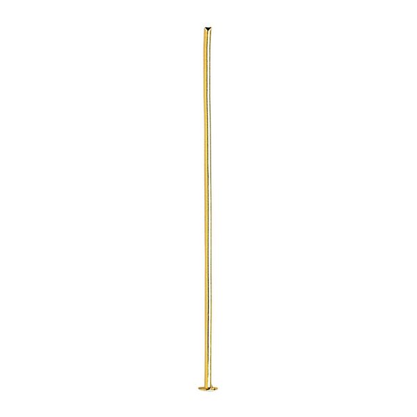 Head pin, gold-plated brass, 1-1/2 inches, 21 gauge. Sold per pkg of 500. image number 0