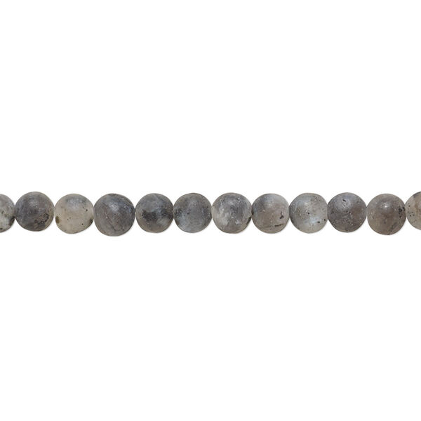 Blue labradorite 1pkg1, matte round bead natural 8 inch 4mm image number 0