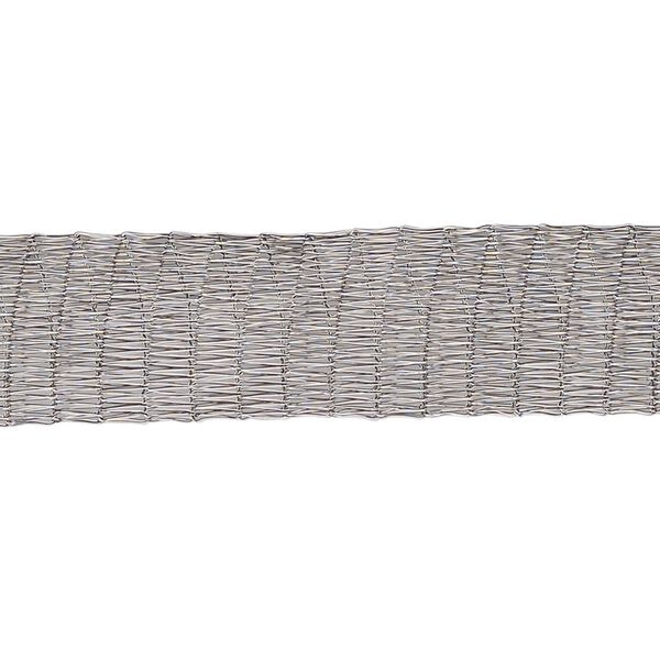 Mesh ribbon, enameled brass, titanium, 1/2 inch tubular mesh, fits up to 18mm bead. Sold per pkg of 1 meter. image number 0