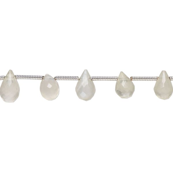 Rainbow moonstone 1pkg18, hand-cut top-drilled faceted teardrop bead natural 8x5mm-10x5mm image number 0