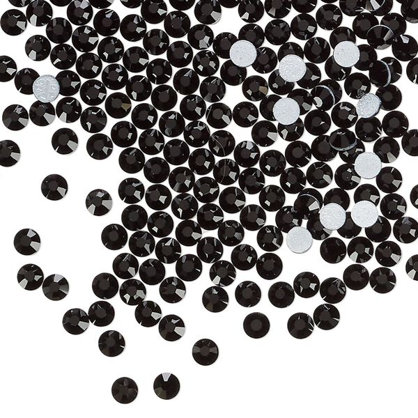 Flat back 1440pk jet foil back, Preciosa MAXIMA Czech crystal hotfix rhinestone 2.7-2.9mm chaton rose round SS10 image number 0