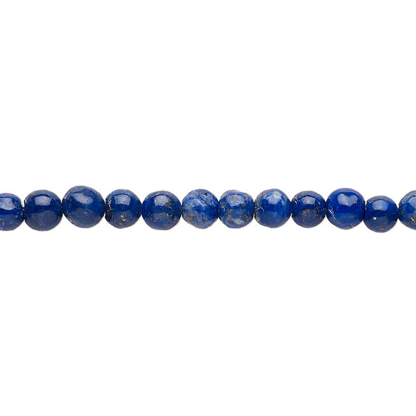 Lapis lazuli 1pkg1, non-uniform round bead natural 15 inch 3-4mm image number 0