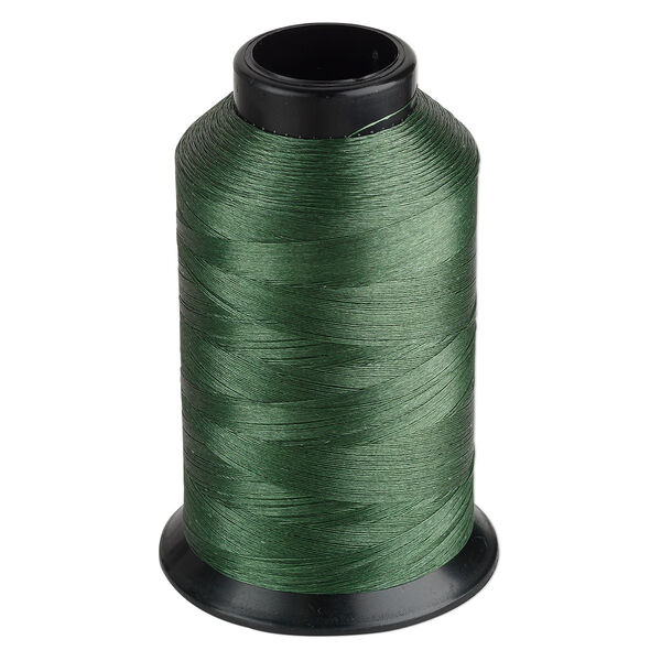 Thread, Nymo®, nylon, green, size B. Sold per 3-ounce spool. image number 0