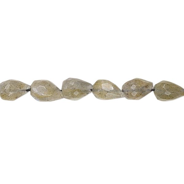 Labradorite 1pkg1, hand-cut faceted teardrop bead natural 8 inch 7x5mm-9x6mm image number 0