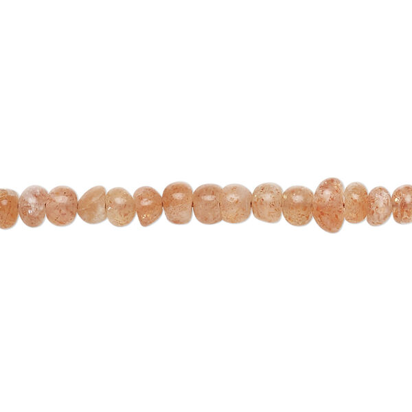 Sunstone 1pkg1, hand-cut rondelle bead natural 14 inch 4x2mm-5x3mm image number 0