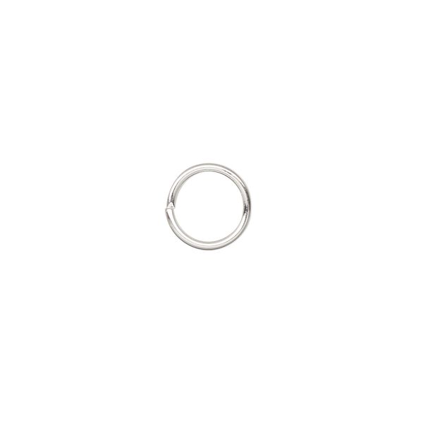 Jump ring, silver-plated brass, 9mm round, 7mm inside diameter, 18 gauge. Sold per pkg of 500. image number 0