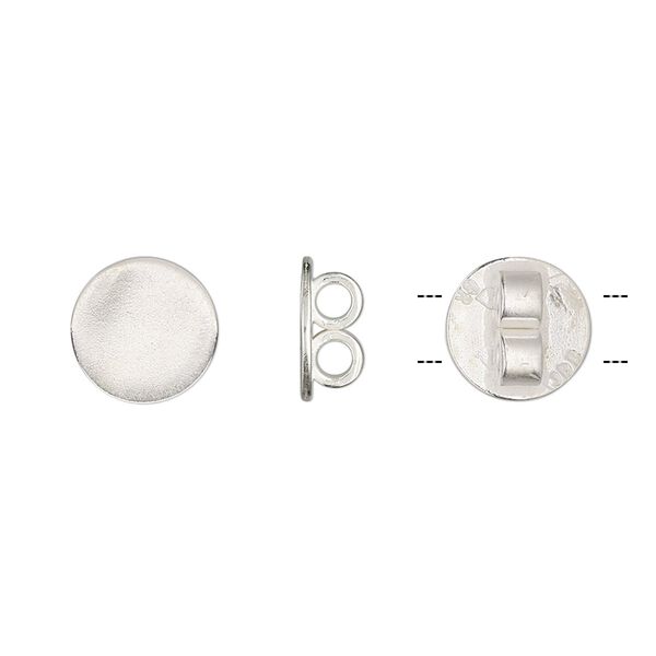 Bolo slide, JBB Findings, silver-plated brass, 10mm round, fits 2mm cord. Sold individually. image number 0