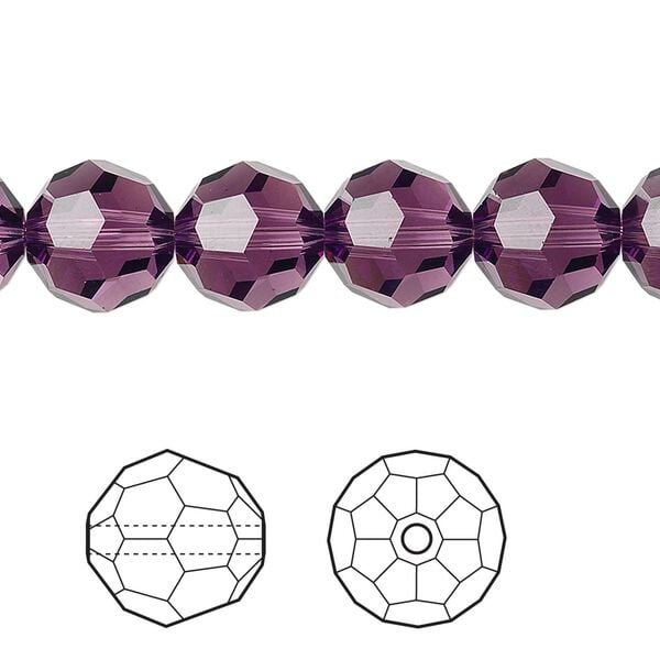 Bead 24pk amethyst, Crystal Passions® 10mm round 5000 image number 0