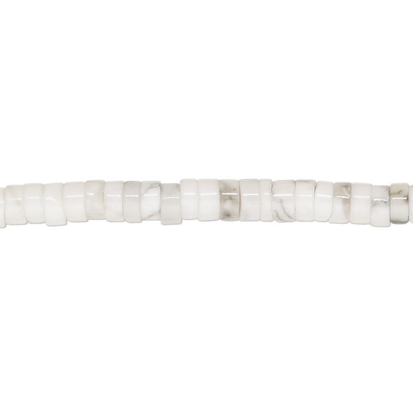 Howlite 1pkg1, heishi bead natural 15.5-16 inch 4x2mm image number 0