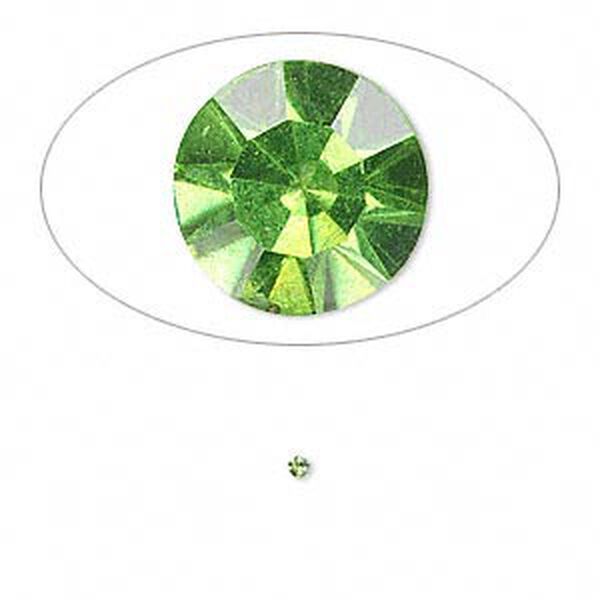 Chaton, glass rhinestone, olivine, foil back, 1.4-1.5mm faceted round, PP8. Sold per pkg of 72. image number 0