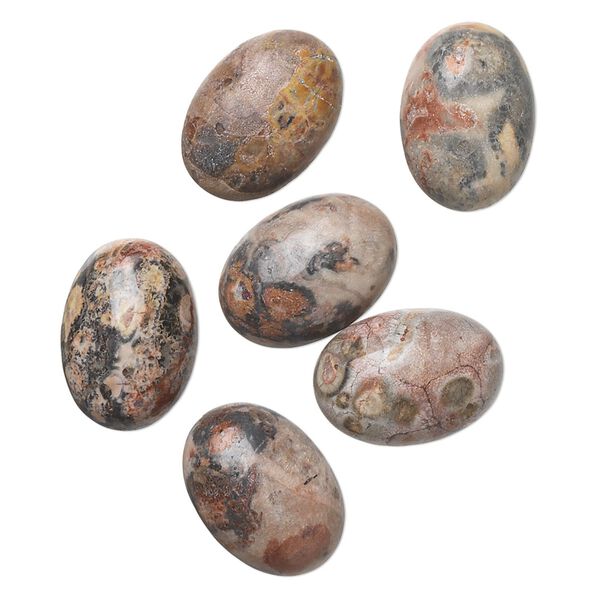 Leopardskin jasper 1pkg6, calibrated oval cab natural 14x10mm image number 0