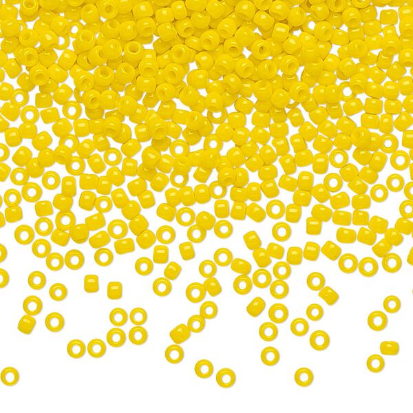 Seed bead, TOHO BEADS®, glass, pkg/7.5g, #11 round, opaque sunshine (TR-11-42B). image number 0