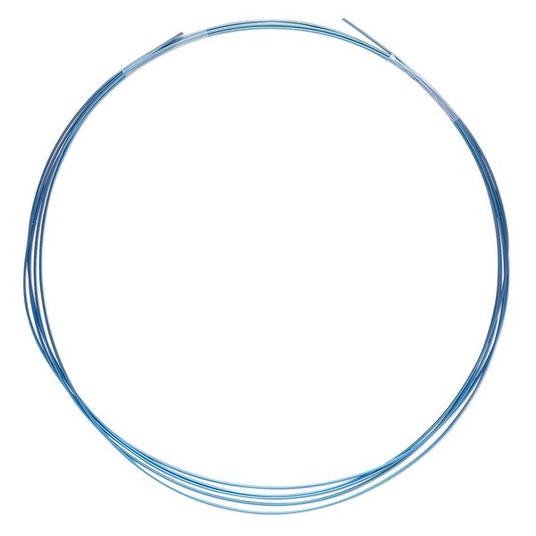 Wire, anodized niobium, teal, half-hard, round, 22 gauge. Sold pkg of 5 feet. image number 0