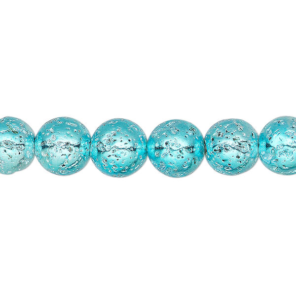 Lava rock 1pkg1, electrocoated round bead 15.5-16 inch 7-8mm image number 0