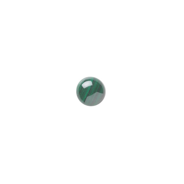 Malachite 1pkg10, calibrated round cab natural 6mm image number 0