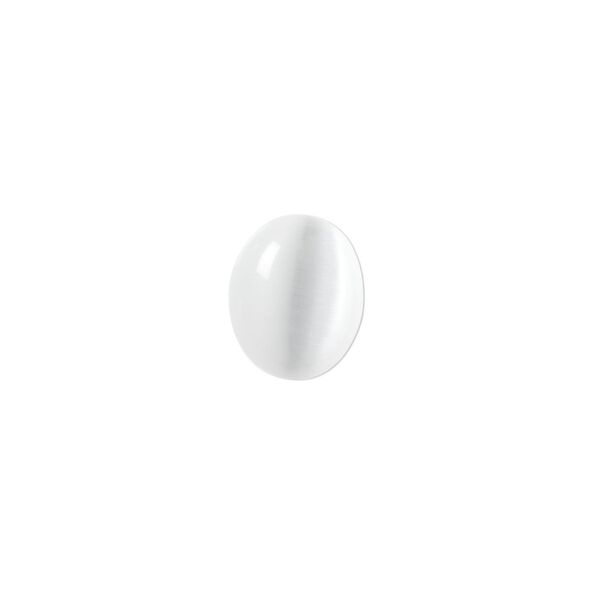 Cabochon, cat's eye glass (fiber optic glass), white, 12x10mm calibrated oval, quality grade. Sold per pkg of 10. image number 0