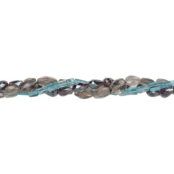 Multi-gemstone 1pkg3, hand-cut mixed shape bead 14 inch mix 3x1mm-22x17mm image number 0