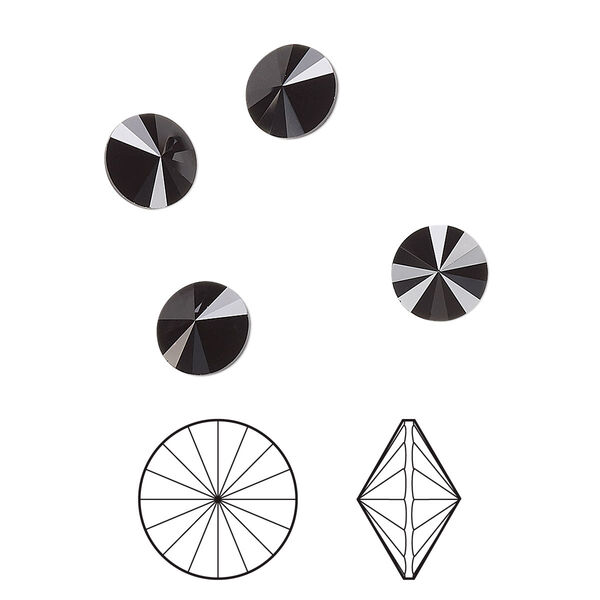 Chaton 12pk jet, Crystal Passions® 7.07-7.27mm rivoli SS34 1122 image number 0