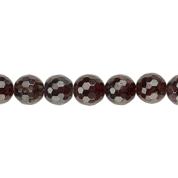 Bead, garnet (natural), 7-8mm faceted round, C+ grade, Mohs hardness 7 to 7-1/2. Sold per 8-inch strand. image number 0