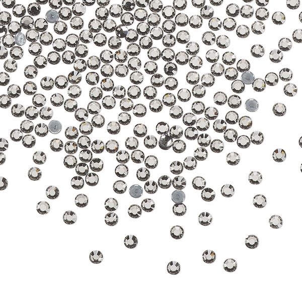 Flat back, Dance With Me™ crystal hotfix rhinestone, black diamond, foil back, 1.9-2.1mm rose, SS6. Sold per pkg of 144 (1 gross). image number 0