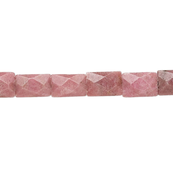 Rhodonite 1pkg1, faceted flat rectangle bead natural 15.5-16 inch 9x6mm image number 0
