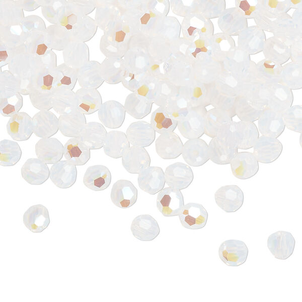 Bead 720pk white opal shimmer, Swarovski® 4mm round 5000 image number 0