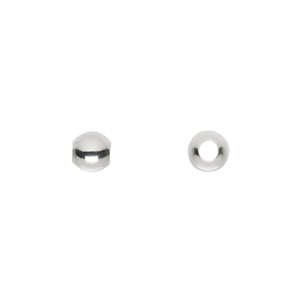 Bead, silver-plated brass, 6mm round. Sold per pkg of 1,000. image number 0