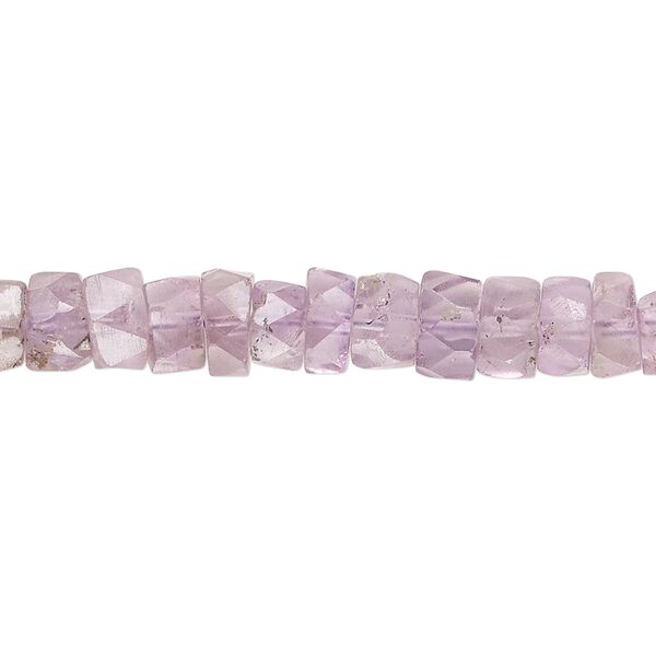 Amethyst 1pkg1, hand-cut faceted heishi bead natural 14 inch 6x3mm-7x5mm image number 0