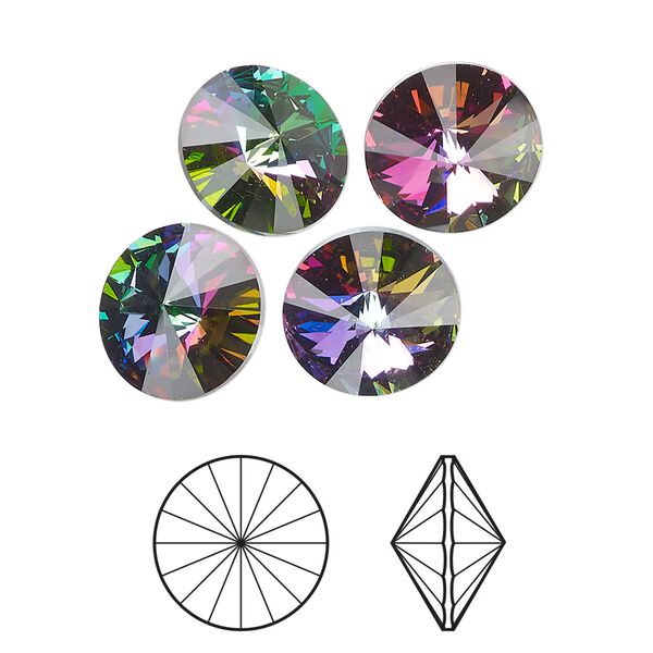Chaton 12pk crystal electra, Crystal Passions® 12mm rivoli 1122 image number 0