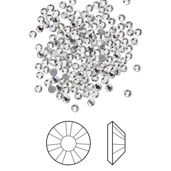 Flat back 1440pk crystal foil back, Swarovski® hotfix 1.9-2.1mm rose round SS6 2038HF image number 0