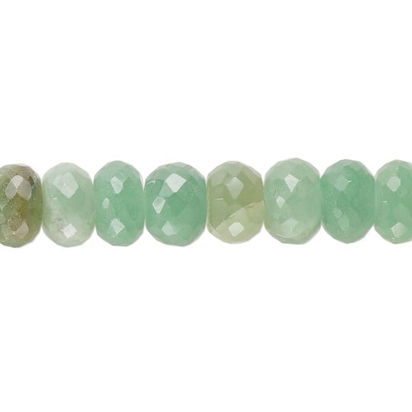 Green chalcedony 1pkg1, hand-cut faceted rondelle bead 14 inch 9x4mm-10x6mm image number 0