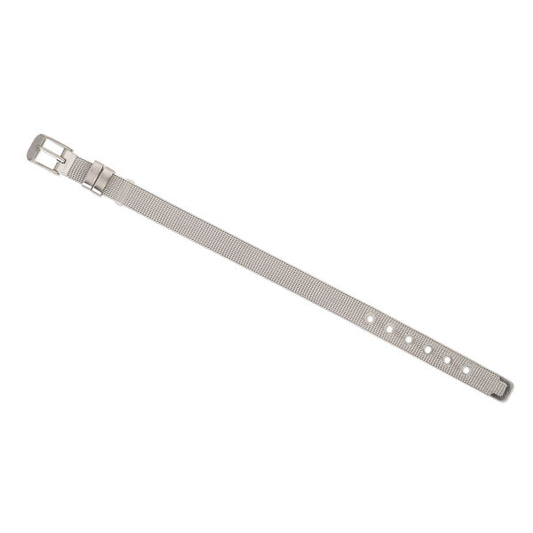 Bracelet, stainless steel, 10mm flat wide, adjustable from 5 to 7 inches with buckle clasp. Sold individually. image number 0