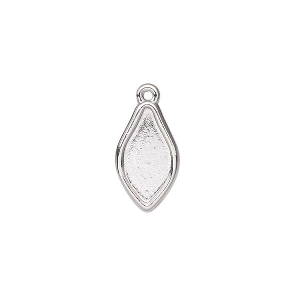 Drop, TierraCast®, white bronze-plated pewter (tin-based alloy), 16.5x9.5mm teardrop with renewal theme and 14x7mm flame flat back glue-in setting. Sold per pkg of 20. image number 0