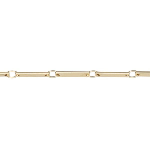 Chain, gold-finished brass, 2mm bar and link. Sold per pkg of 5 feet. image number 0