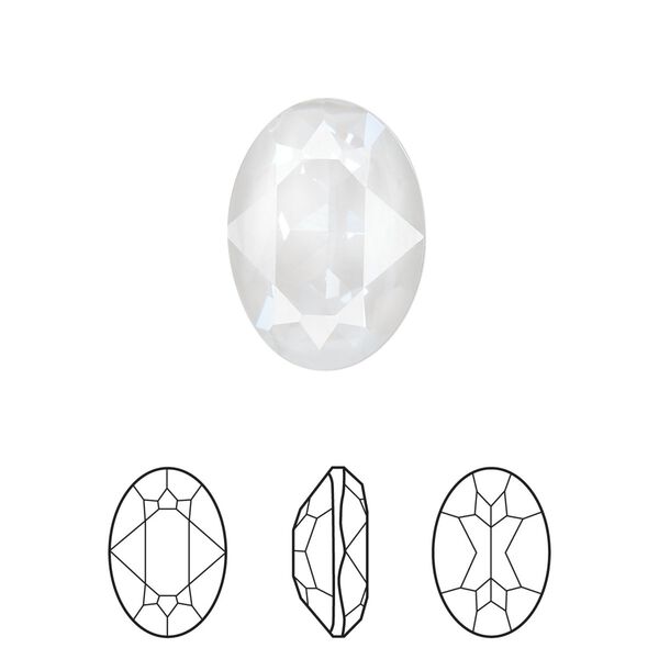 Fancy stone 1pk crystal electric white ignite LacquerPRO, Crystal Passions® 18x13mm oval 4120 image number 0