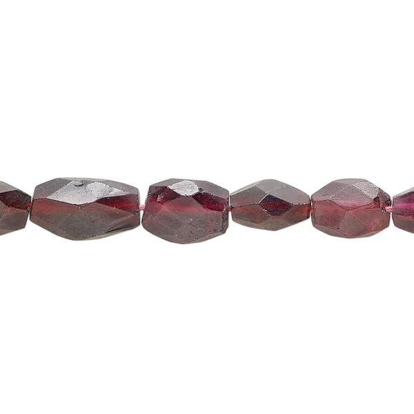 Rhodolite garnet 1pkg1, hand-cut faceted oval bead natural 7 inch 7x5mm-11x7mm image number 0