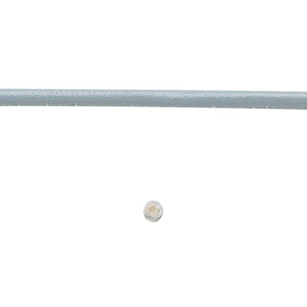 Cord, leather and cotton (dyed), grey, 2.5mm zigzag-stitched round. Sold per 5-yard section. image number 0