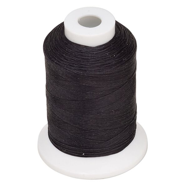 Thread, K.O., nylon, pkg/328 yard spool, black, size 0.15, 4-pound test. image number 0
