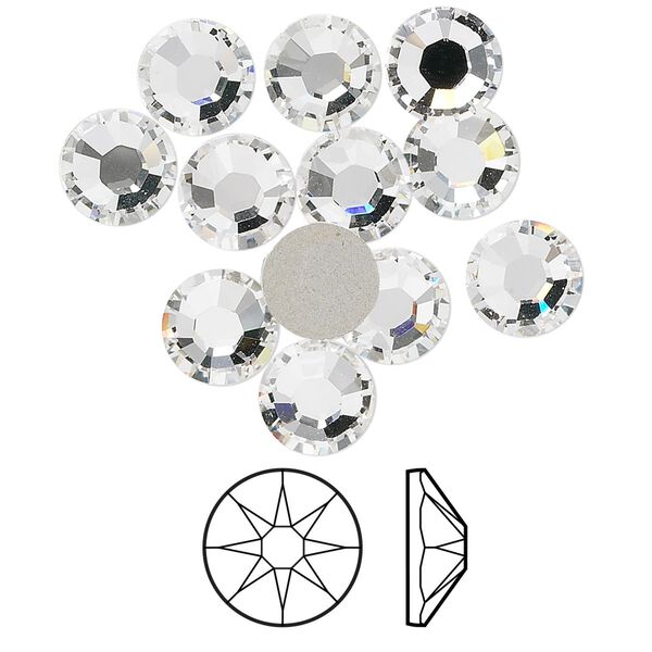 Flat back 12pk crystal foil back, Crystal Passions® 7.07-7.27mm rose round SS34 2088 image number 0