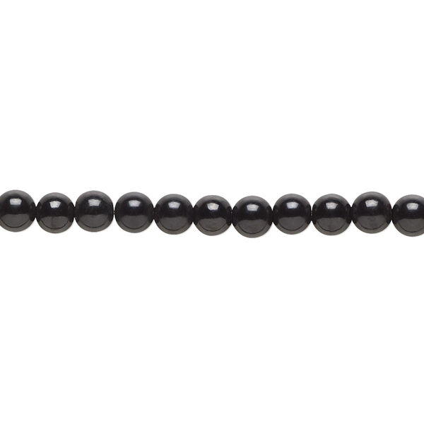 Jet 1pkg1, round bead natural 15.5-16 inch 4mm image number 0