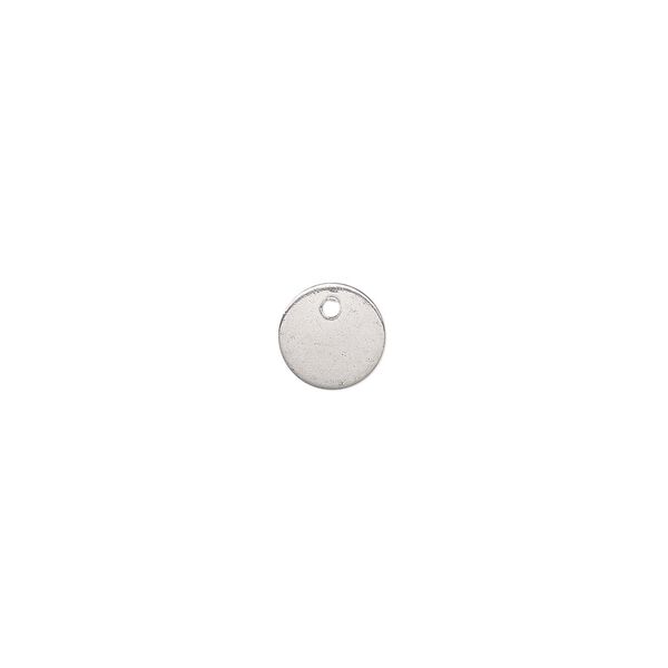 Drop, stainless steel, 6mm double-sided flat round blank. Sold per pkg of 20. image number 0