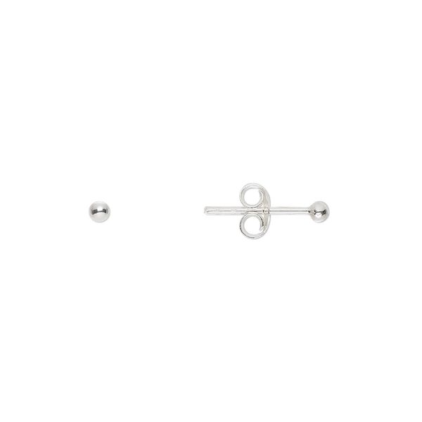 Earstud, sterling silver, 2mm ball with post. Sold per pair. image number 0