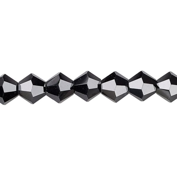 Bead 1pk opaque black, Celestial Crystal® 8mm bicone 15.5-16 inch image number 0
