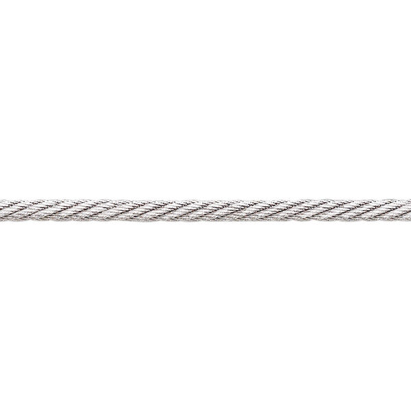 Beading wire, Accu-Flex® twisted cable wire, imitation rhodium-plated stainless steel, 343 strand, 0.09-inch (2.3mm) diameter. Sold per 20-inch strand. image number 0