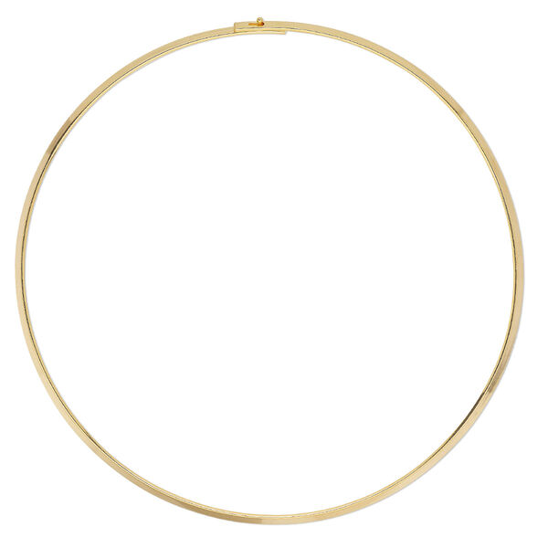 Neckwire, gold-plated brass, 3mm flat, 16 inches with locking ends. Sold individually. image number 0