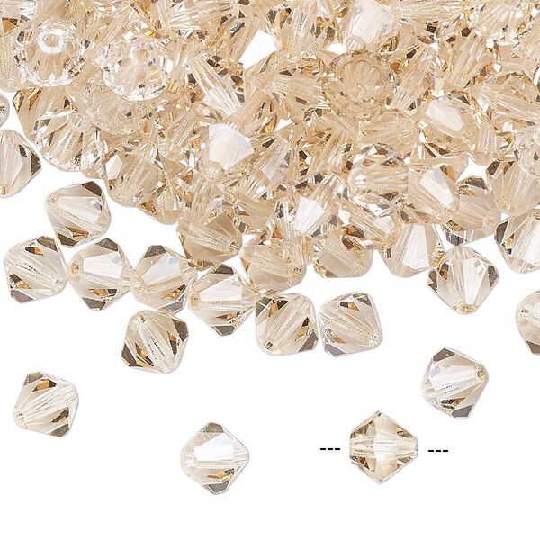Bead 144pk crystal honey, Preciosa Czech crystal 6mm bicone image number 0