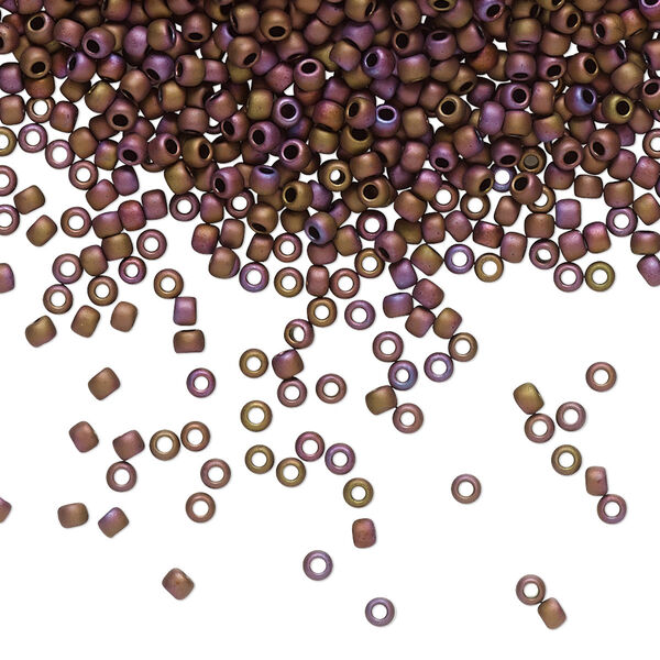 Seed bead, TOHO BEADS®, glass, pkg/250g, #11 round, opaque matte mauve mocha (TR-11-703). image number 0